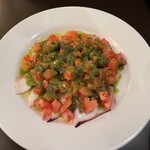 トラットリア ヴォーノ - 北海タコのカルパッチョ　ハラペーニョとジェノバソース