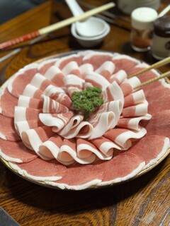 Botan Nabe Asamiya - とても綺麗な猪肉、美味でした❗️