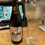 麺道 花の杜 - 妻用の瓶ビール。 朝はグラスビールだったので夜は瓶ビールだそうです(￣▽￣;) 笑