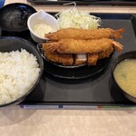 松のや - 超厚切ロース有頭大海老2尾定食大1670円