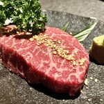杏樹亭 岸根店 - 「本日の赤身ステーキわさび醤油（￥1,800）」