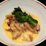 御料理 良所 - 牛のすき焼き風黄身ソース