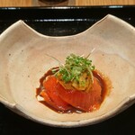 御料理 良所 - 白山鱒と湯葉雲丹胡桃醤油