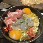 じゃんけん 東金店 - お好み焼き(豚玉にエビトッピング)