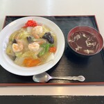 Oshokujidokoro Daikichi - エビ中華丼　850円　ご飯半分