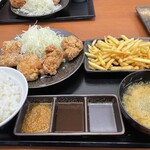 からやま - からやま定食3個　ジューシーもも丸1個　ポテト