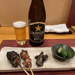 鰻 にしはら - 中瓶(黒ラベル)＆かみしも盛り