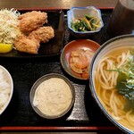 舞来庵 - カキフライ定食＝980円
(ご飯 うどん 小鉢付)