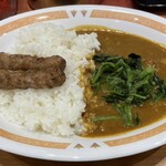 カレーショップ C＆C - ⑦2024.1.9 プレーンカレー辛口(10ポイント)+ほうれん草(100円)+ポークスティック(50円×2)