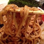 武蔵野アブラ學会 - 201312　武蔵野アブラ學会　満腹定食（1000円）武蔵野油そば大盛（麺やわらかめ）