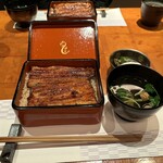 鰻 のぶはら - 鰻重とキモ入りのおすまし、漬物