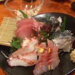 刺身5種　鰺が美味