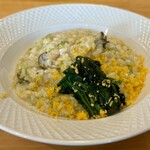 Fortune comes in at the merry gate - カキとアオサのチーズリゾット