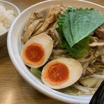 麺屋 団長 - 男のまぜ麺（200g）・炒め野菜盛り