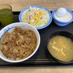 松屋 - 牛めし生野菜生玉子セット