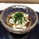 鮨 たかはま - 北海道の鱈の白子のしゃぶしゃぶ 自家製のポン酢