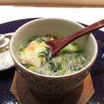 鮨 たかはま - 蟹と三つ葉のあんかけの茶碗蒸し