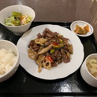 中国料理 盤古殿 新横浜プリンスホテル店 - ■ランチセット　牛肉オイスターソース炒め￥1,455…柔らかくてジューシー