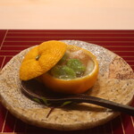 日本料理 吟 - ふぐの白子の柚子釜蒸し