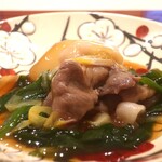 日本料理 吟 - 能登産猪ロース肉の和風餡掛けアップ