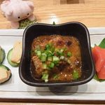 くすお - 九州珍味３点盛り　７８０円　
      豆腐の味噌漬け、豚のバラ軟骨の味噌煮、明太子