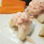 キッチン ブルー グローブ - ふた切れ目も、タルタルソースを絡めて