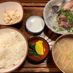 釜田 - 鯵の刺身定食（1,000円）