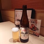 とらふぐ亭 - 瓶ビール、中瓶・アサヒスーパードライ