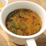 たね・かふぇ - 大根と山東菜と春菊の味噌汁