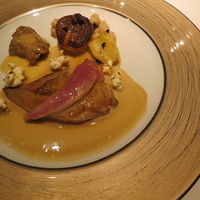 ル・マンジュ・トゥー - ペルドロー（山うずら）の胸肉のローストとそのジュ、腿肉のフリカッセ、小玉葱のロースト、セルフィーユの根のコンフィ、白隠元豆の煮込み3
