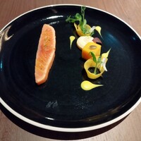 JAM17 DINING - 柑橘でマリネしたサーモンの炙り　南瓜のヴァリエーション