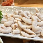 Yakitori Tenchan - こぶくろ刺　ニンニク醤油で食す