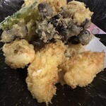 魚酔庭 - 白子と舞茸の天ぷら