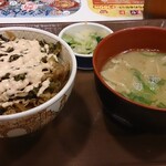 すき家 - 高菜明太マヨ牛丼豚汁セット