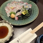 そば会席 立会川 吉田家 - 鯛のうすづくり