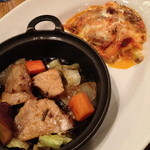 トラットリア コダマ - メインディッシュ付ランチコース（１，６００円）のメインとパスタ