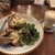 パーラー江古田 - 料理写真:ほうれん草とリコッタチーズのキッシュ　カフェラテ