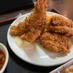 かつ廣 - 海老フライ・ヒレカツ(アップ)