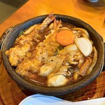 山本屋本店 - 牡蠣,コーチン入り味噌煮込うどん(えび天×2)(期間限定)