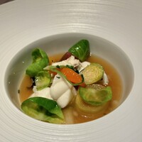 銀座 レカン - 鮟鱇と冬野菜のポトフ　サリエットの香る地鶏のブイヨン