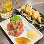 鳥道酒場 - 白レバ刺し、あん肝ポン酢