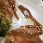 キッチン ブルー グローブ - 肉汁が溢れでます