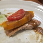 キッチン ブルー グローブ - 食べずらいので、人参、南瓜のみ乗せる