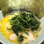 萬来亭 - 塩ラーメン　ノリレンソウ　かためおおめ