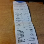 雪詩慕雲 - レシート。