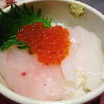 Dainoji - 三色丼（いくら・いか・たい）　５８０円（税別）