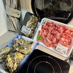 藤増ストアー - 購入した牡蠣としまね和牛