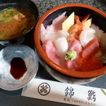 Nishikizushi - '13/12/14 海鮮ちらし寿司（ミニ茶碗蒸し・味噌汁付き）700円