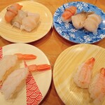 南房総 やまと寿司 - 赤海老　活貝3貫　甘海老