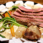 プールトワ - ランチコース 2000円 のトモサンカクのステーキ